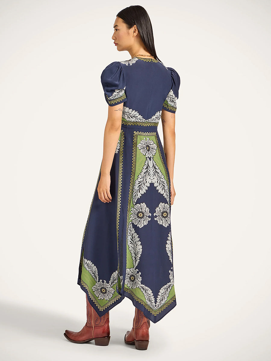 La DoubleJ Cherie Scarf Dress in Bounty Placee Navy
