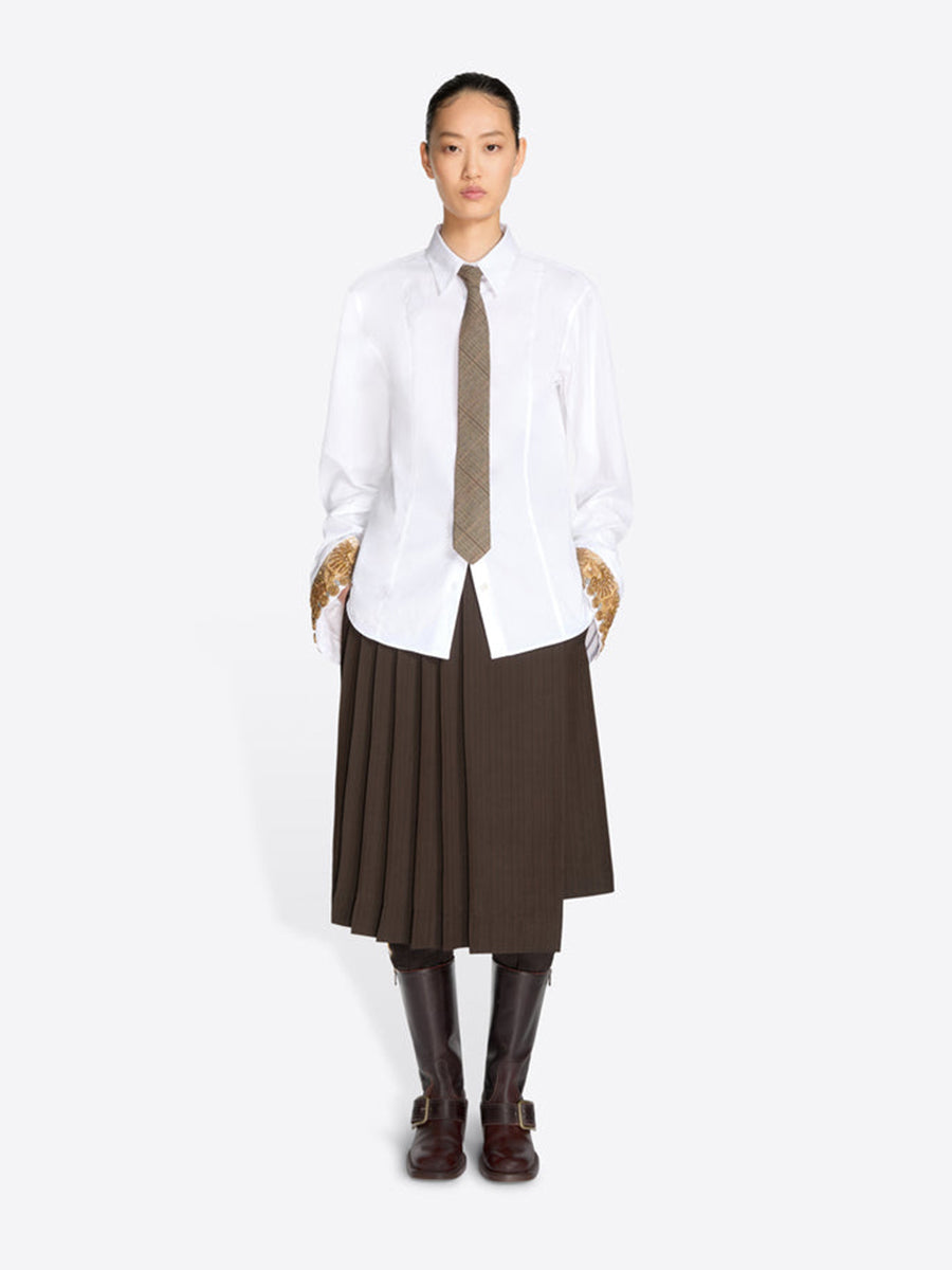Chloris Embroidered Cotton Shirt in White