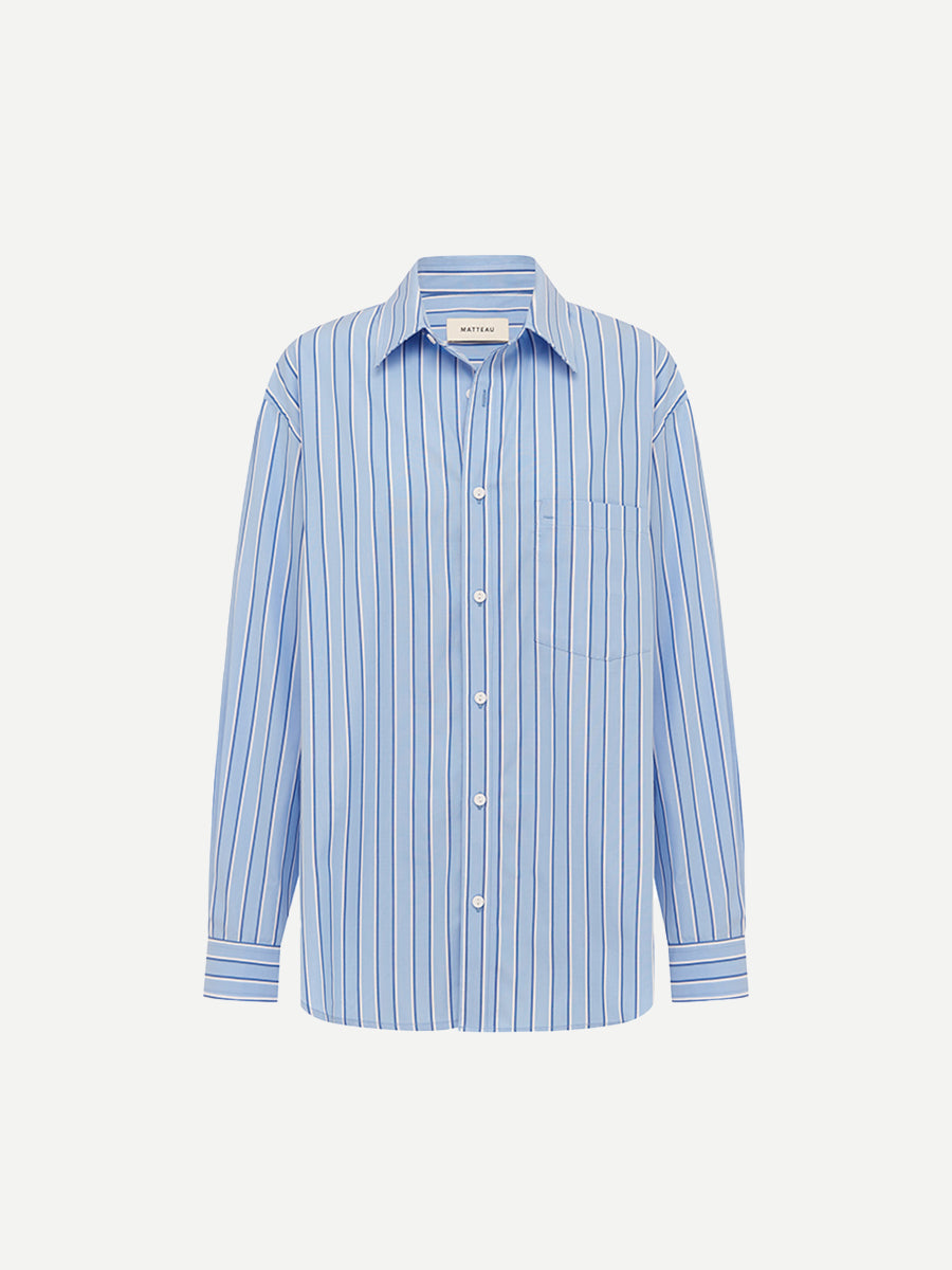 Matteau Classic Stripe Shirt in Capri Stripe
