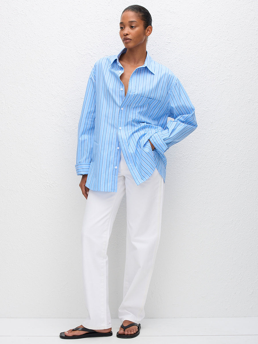 Matteau Classic Stripe Shirt in Capri Stripe