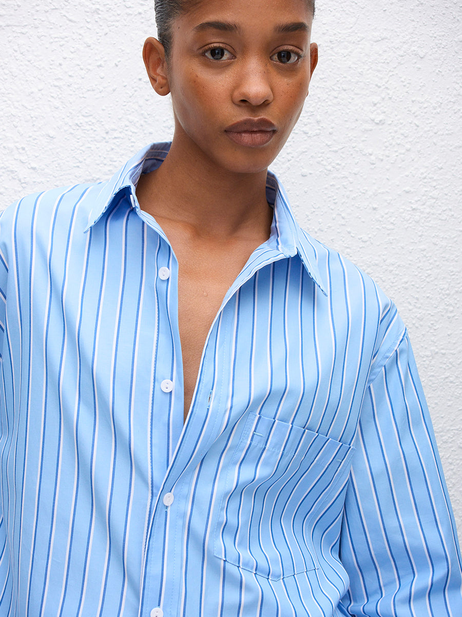 Matteau Classic Stripe Shirt in Capri Stripe