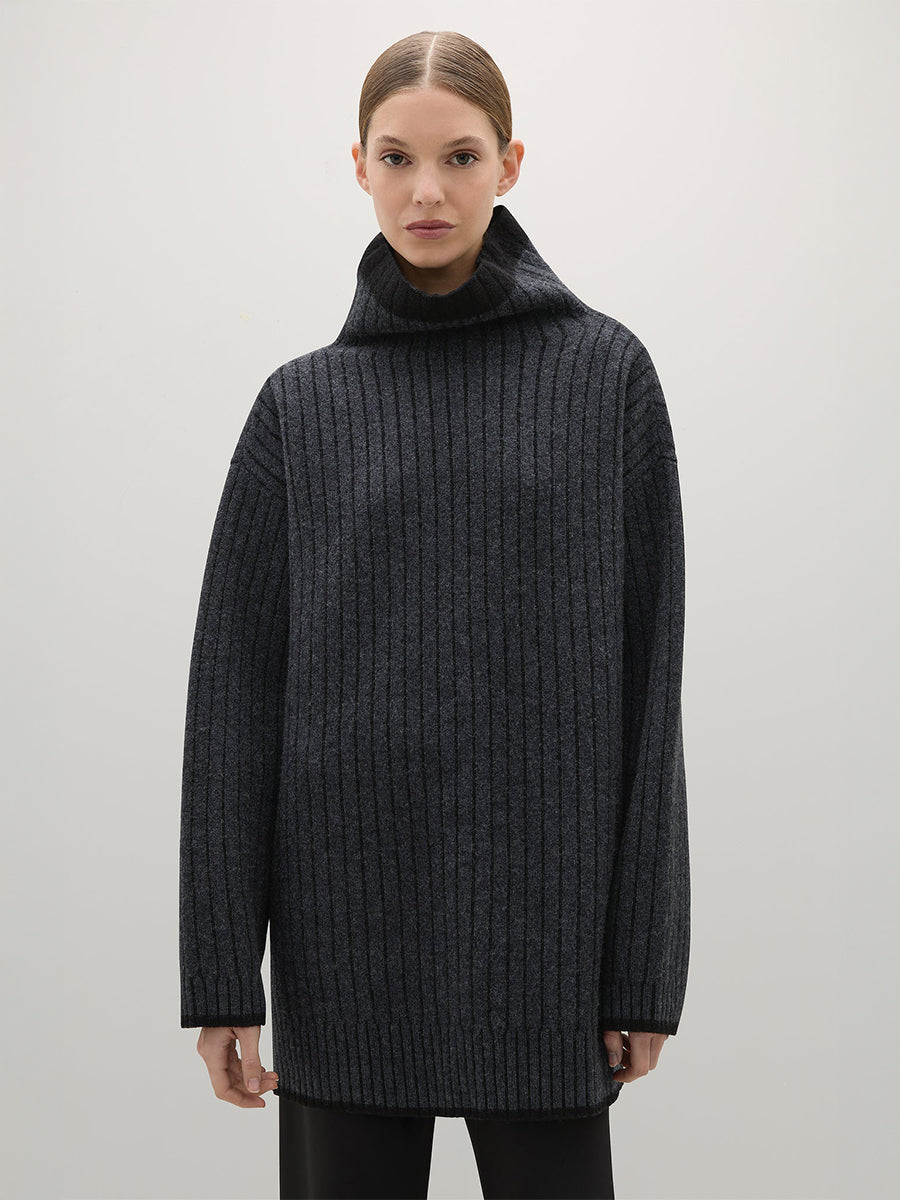 A.Emery Clement Knit in Charcoal Black