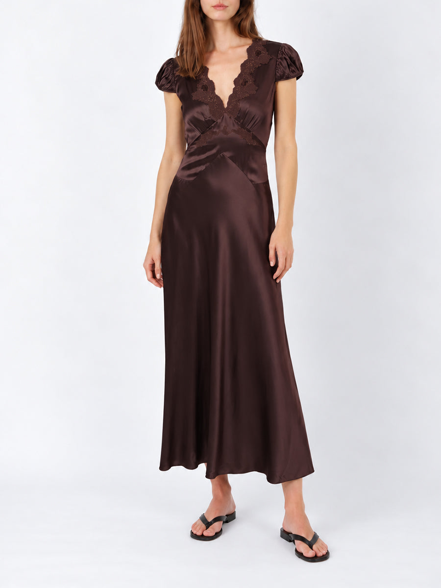 Coraline Dress in Equestrian Brown