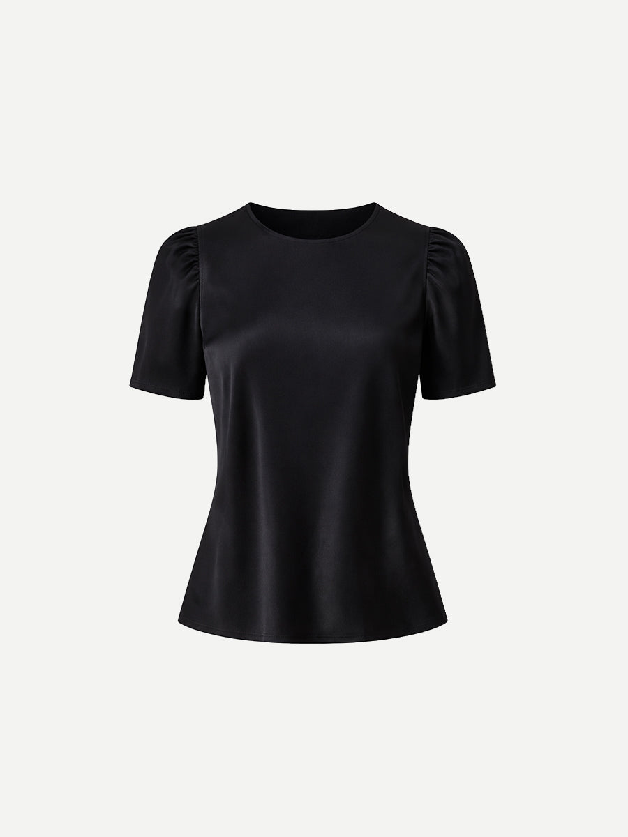 Ulla Johnson Corine SS Silk Top in Black