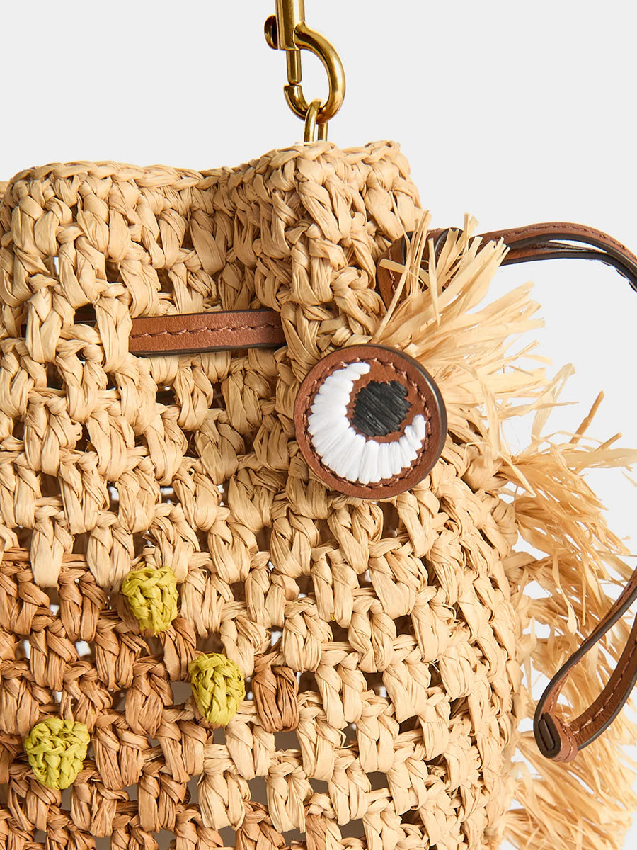 Anya Hindmarch Creature Crossbody in Pecan Raffia