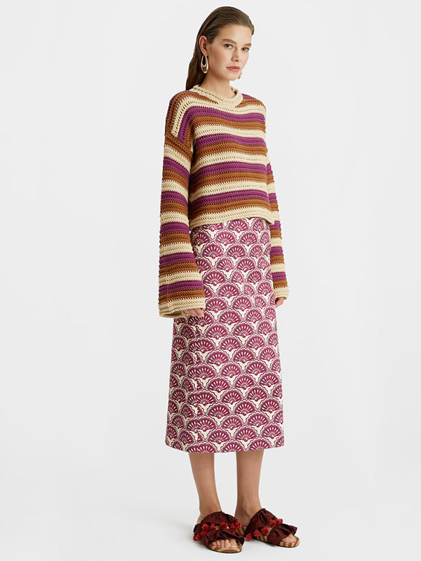 La DoubleJ | Crop Sweater in Chunky Stripes