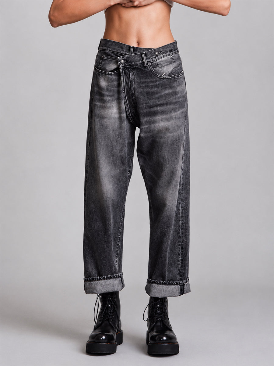 R13 Cross Over Jean in Leyton Black