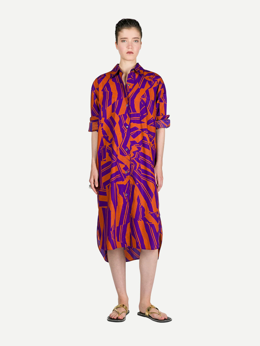 Dries Van Noten Dayley Short Dress in Orange