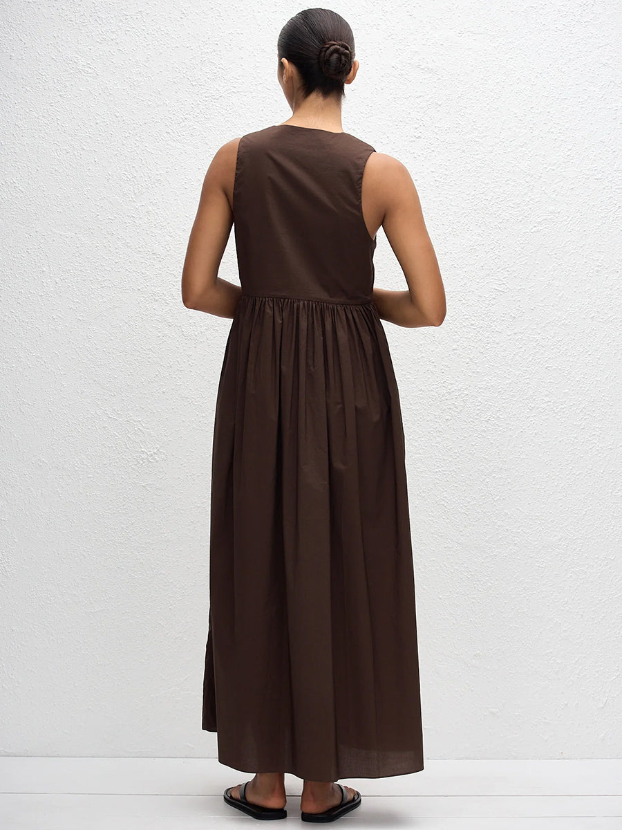 Deep U Sundress in Chocolate
