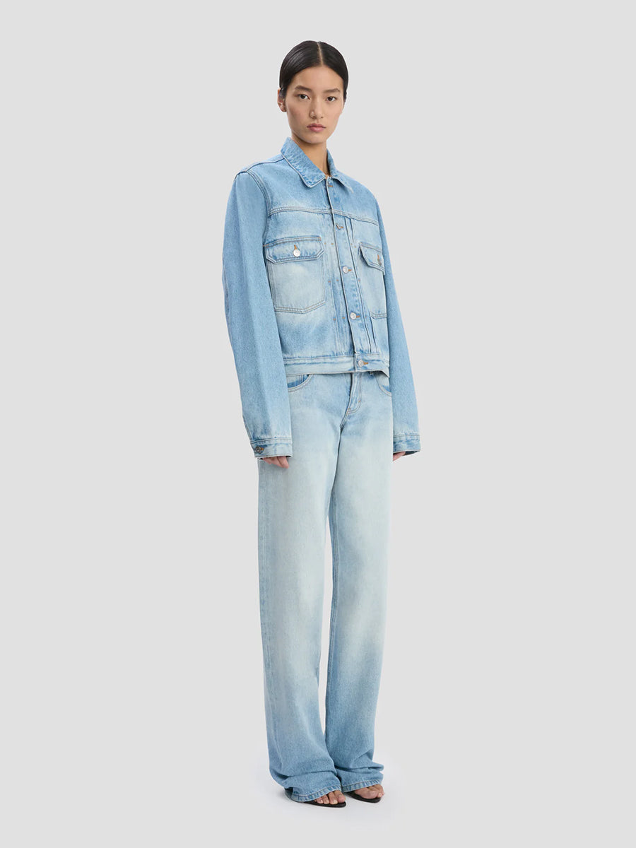 Victoria Beckham Denim Trucker Jacket in Heritage Blue