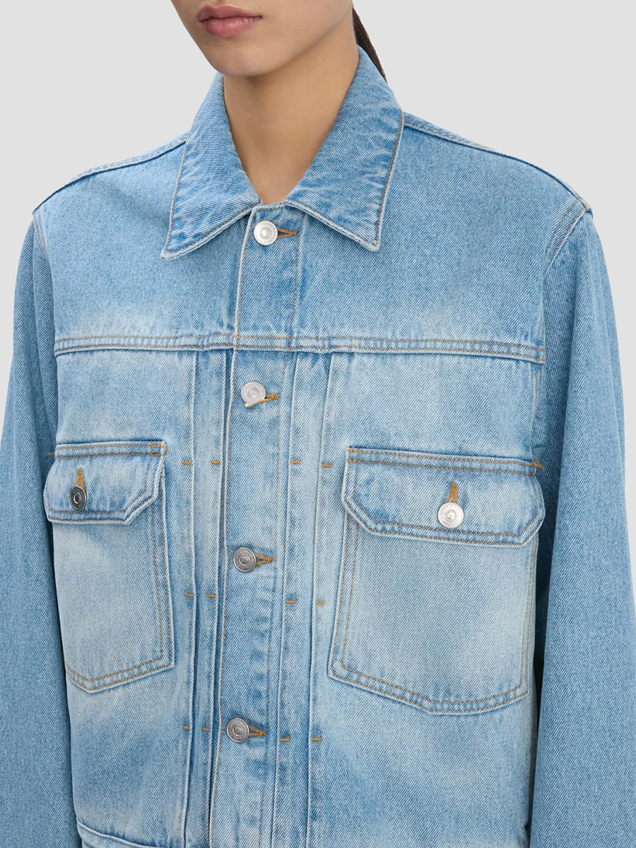 Victoria Beckham Denim Trucker Jacket in Heritage Blue