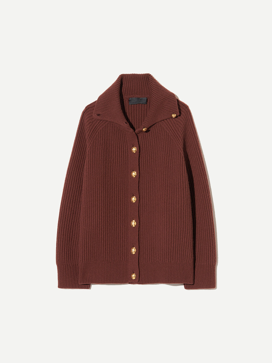 Nili Lotan Deryl Cardigan in Dark Rust