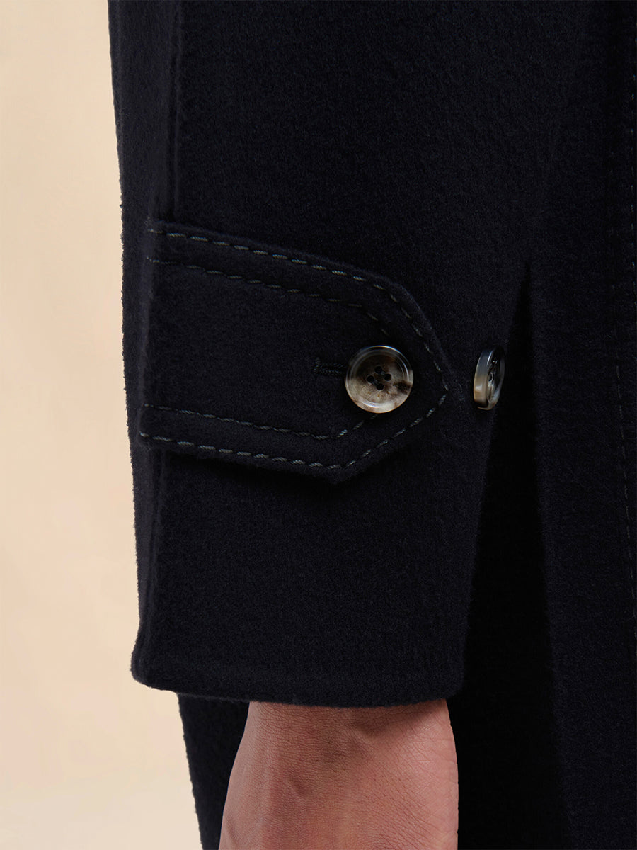 Marni Detachable Collar Duster Coat in Black