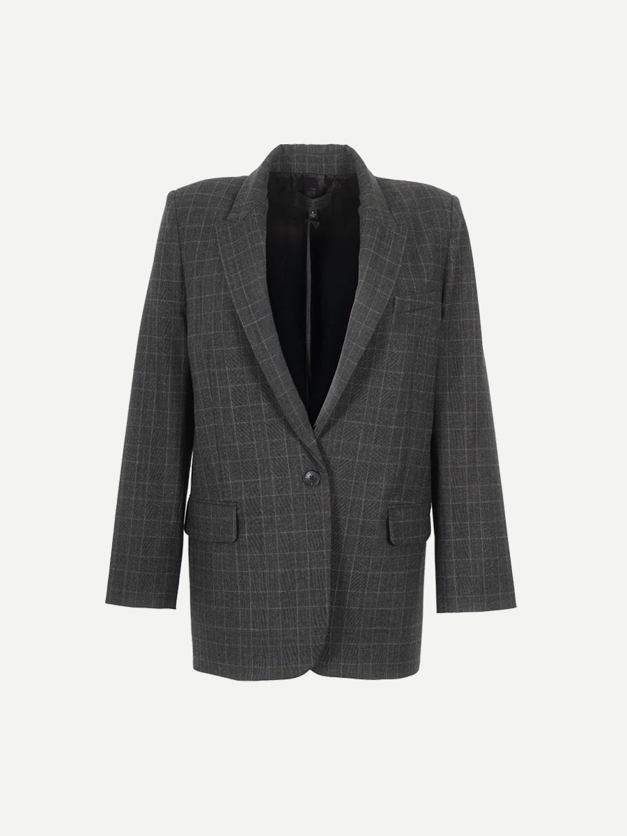 Nili Lotan Diane Blazer in Espresso Check | Shop Now at Adam Heath, Perth Western Australia