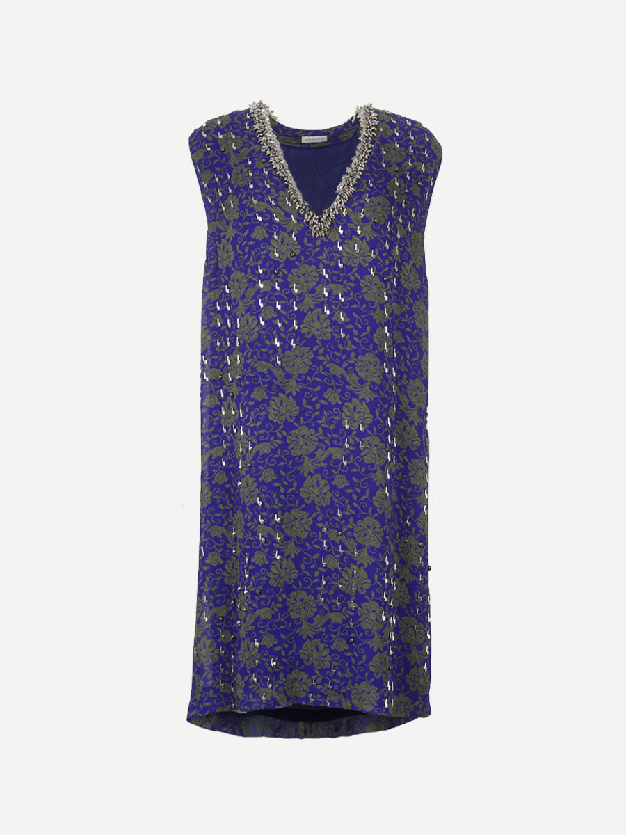 Dries Van Noen | Dollege Embellished Dress in Blue
