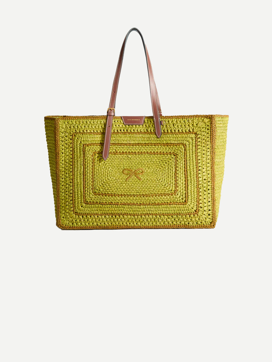Anya HIndmarch E/W Bow Tote in Casper Raffia