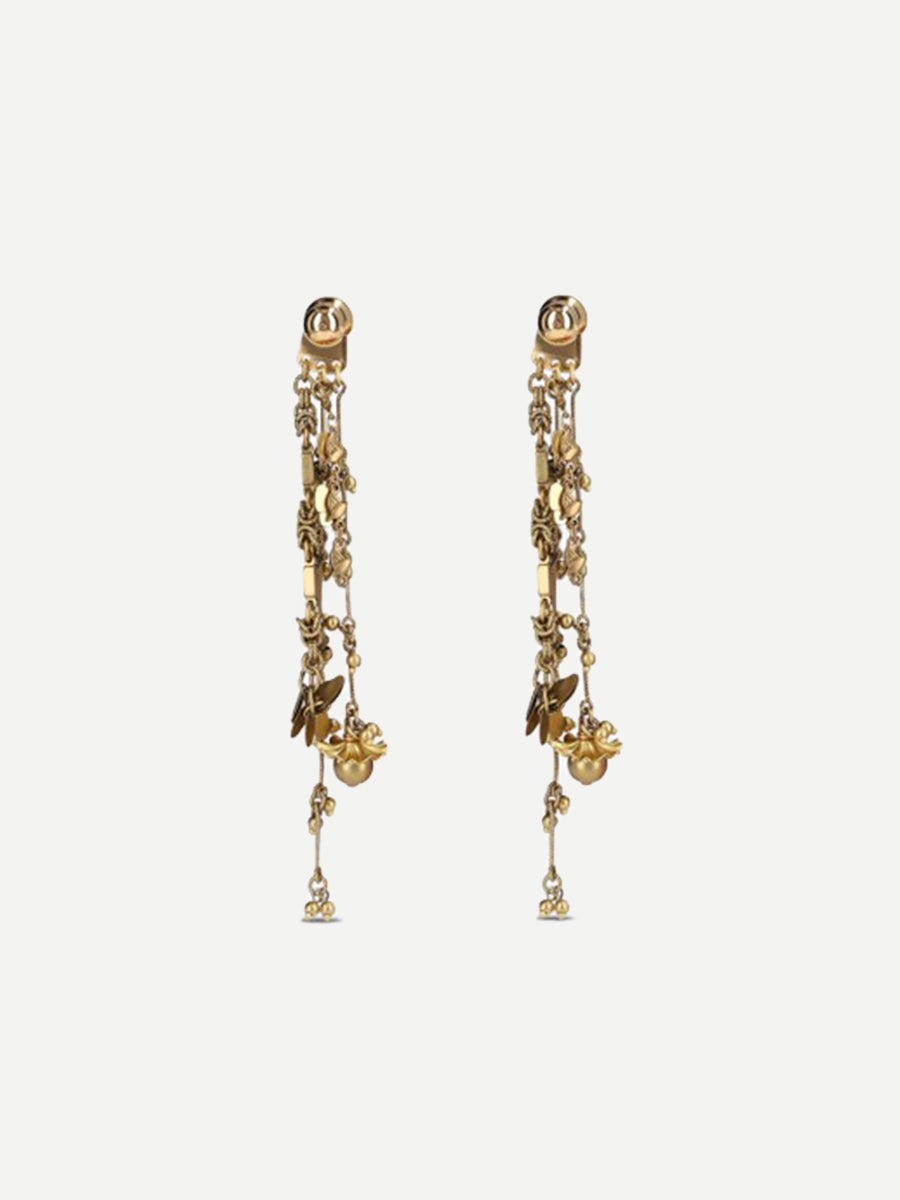 Drop Earpins in Old Brass