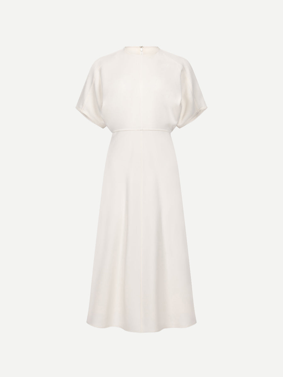 Eleanor Midi Dress in Bright Ivory