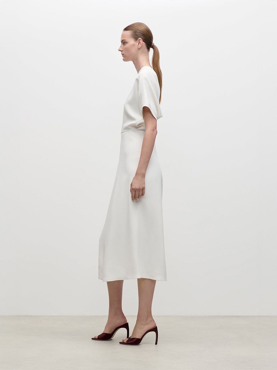 Eleanor Midi Dress in Bright Ivory