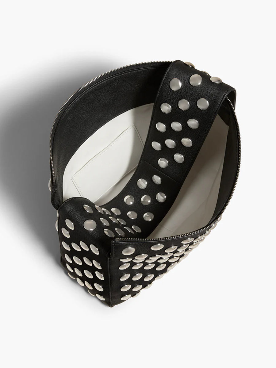 Khaite Elena Shoulder Bag with Silver Studs in Black | Shop Adam Heath in Perth, Western Australia