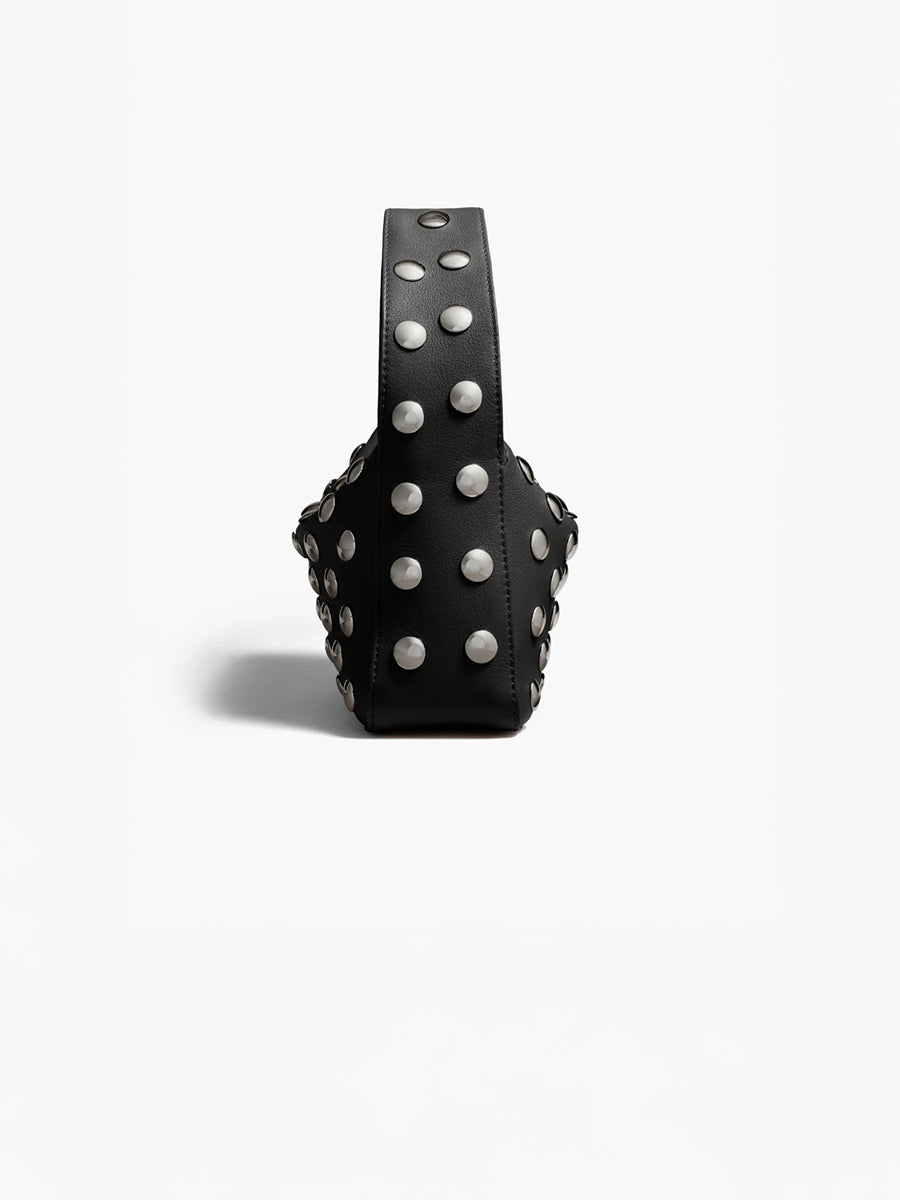 Khaite Elena Small Handbag with Silver Studs in Black | Shop Adam Heath in Perth, Western Australia