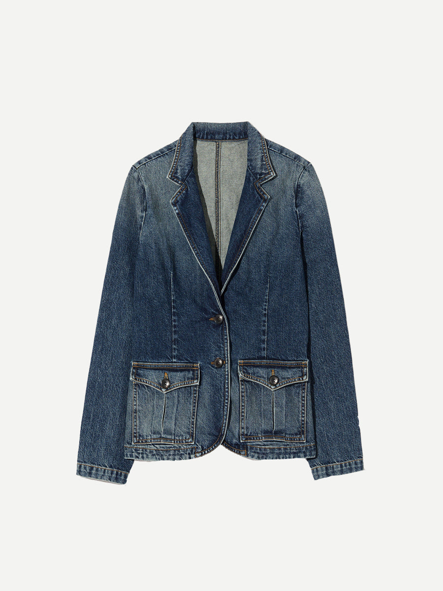 Nili Lotan | Elton Denim Blazer in Simon Wash