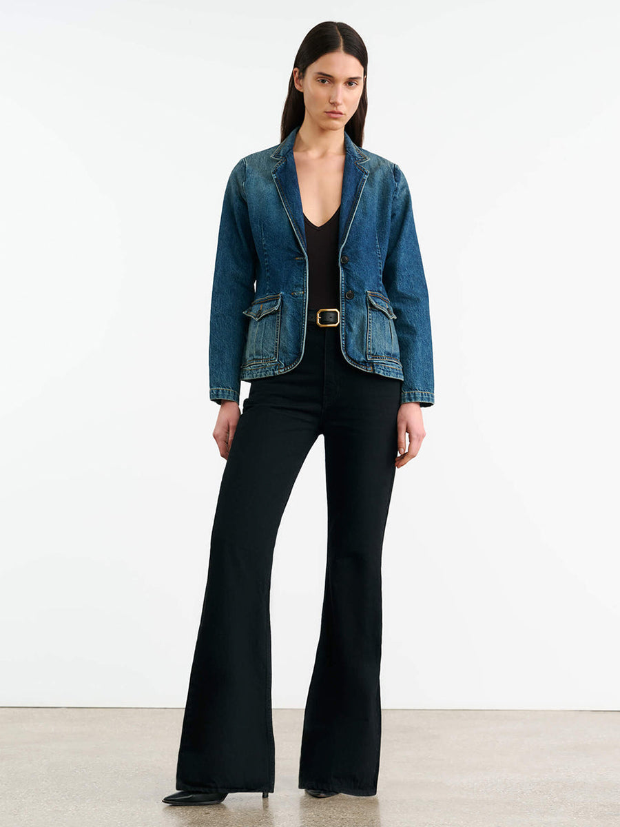 Nili Lotan | Elton Denim Blazer in Simon Wash