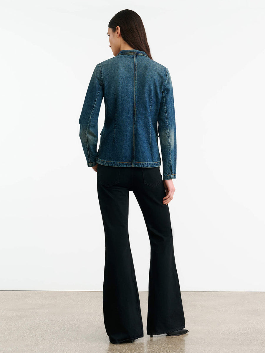 Elton Denim Blazer in Simon Wash