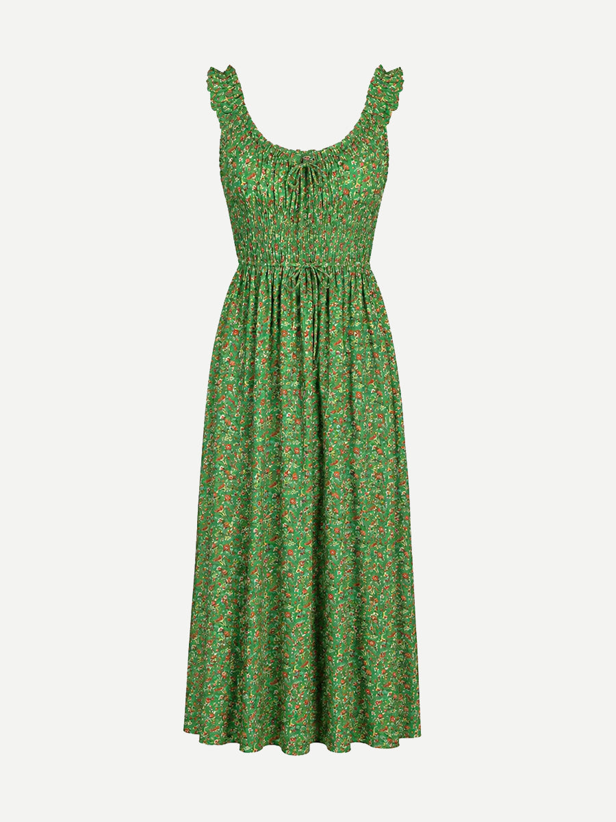 Doen | Emmaretta Dress in Emerald Jardin Du Chateau