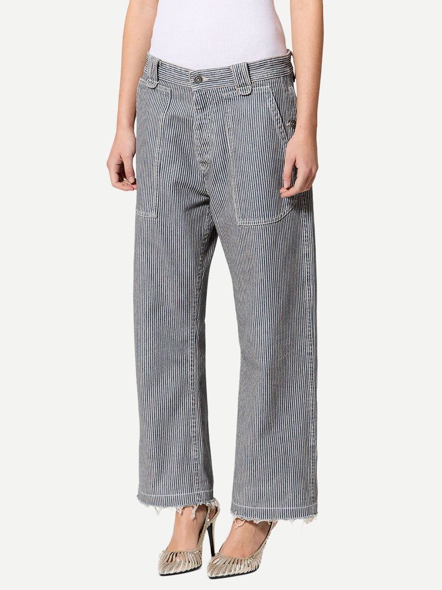 Erminia Pants in Blue/White