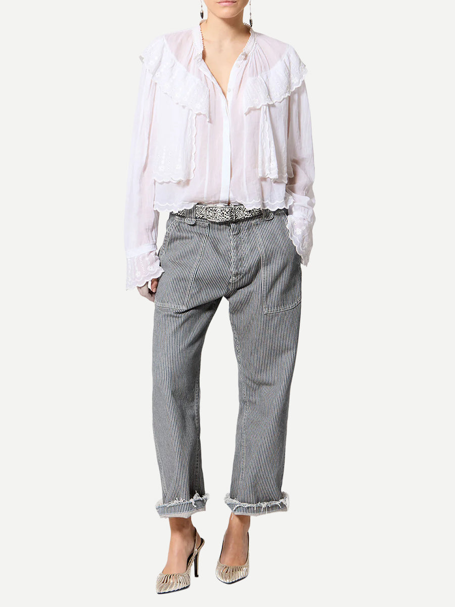 Erminia Pants in Blue/White