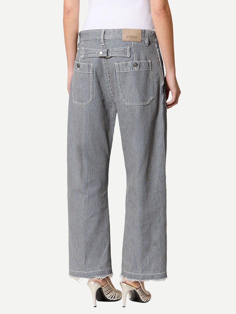 Erminia Pants in Blue/White