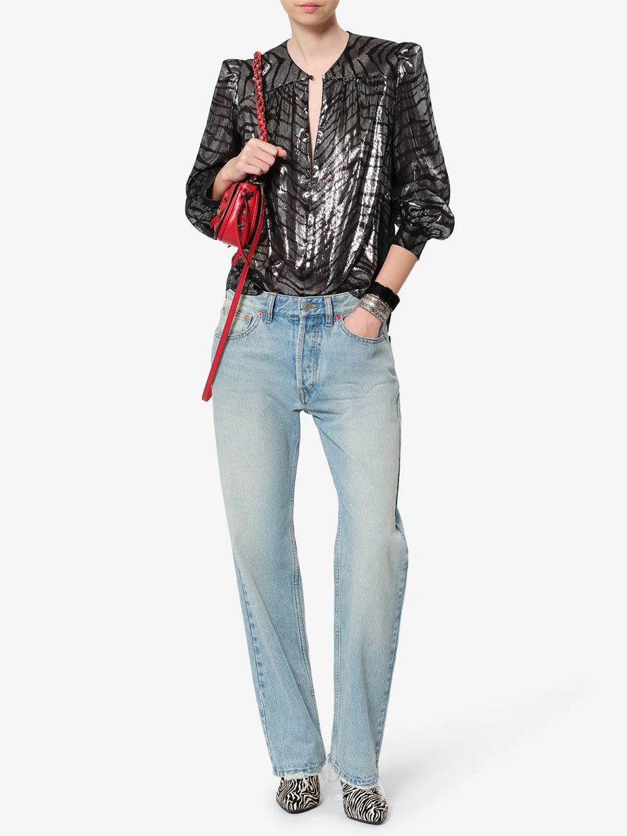 Farali Top in Black/Silver