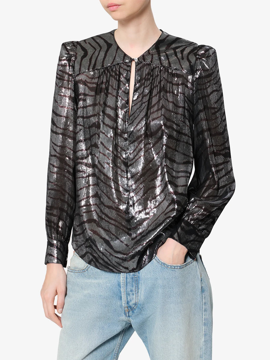 Farali Top in Black/Silver