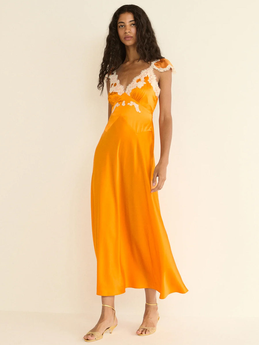 Fiona Dress in Tangerine