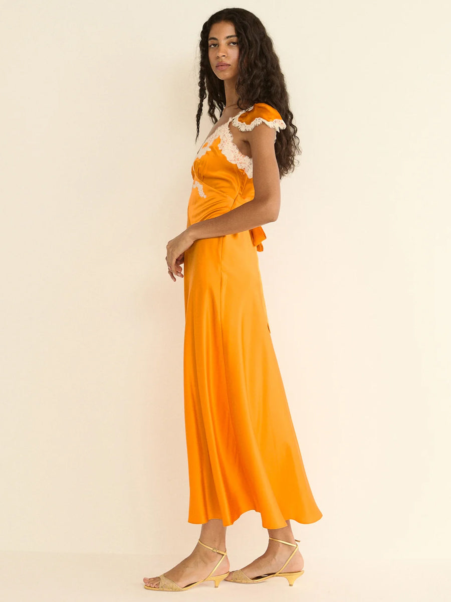 Fiona Dress in Tangerine