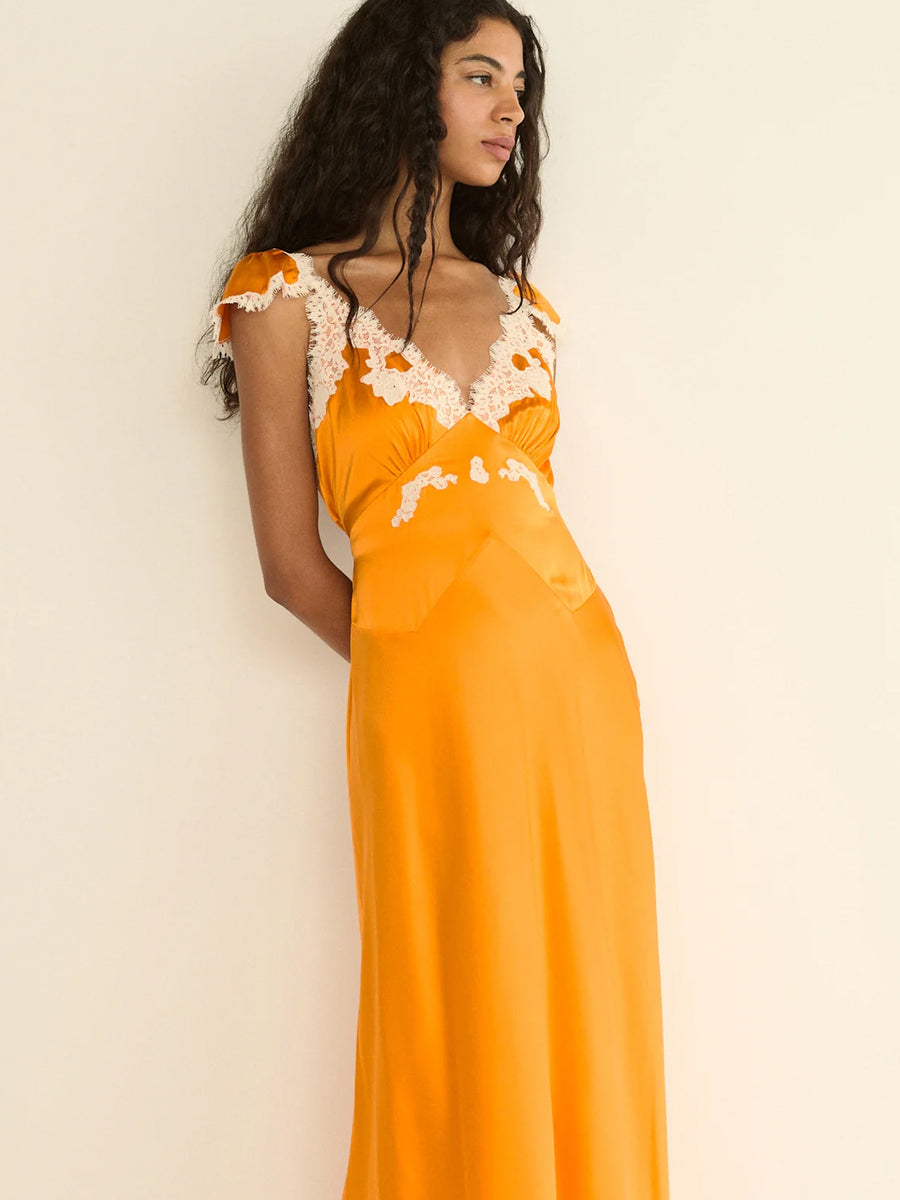 Fiona Dress in Tangerine