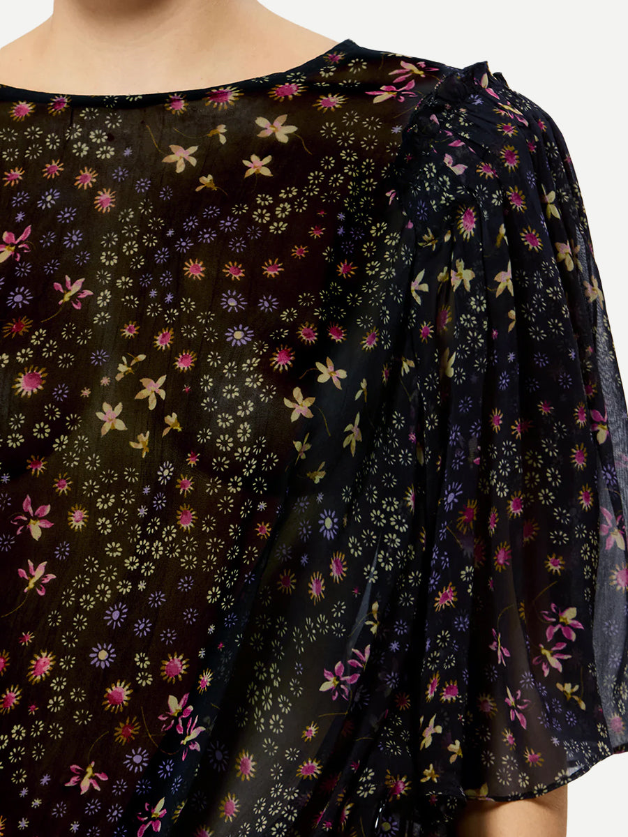 Firda Dress in Black/Ecru