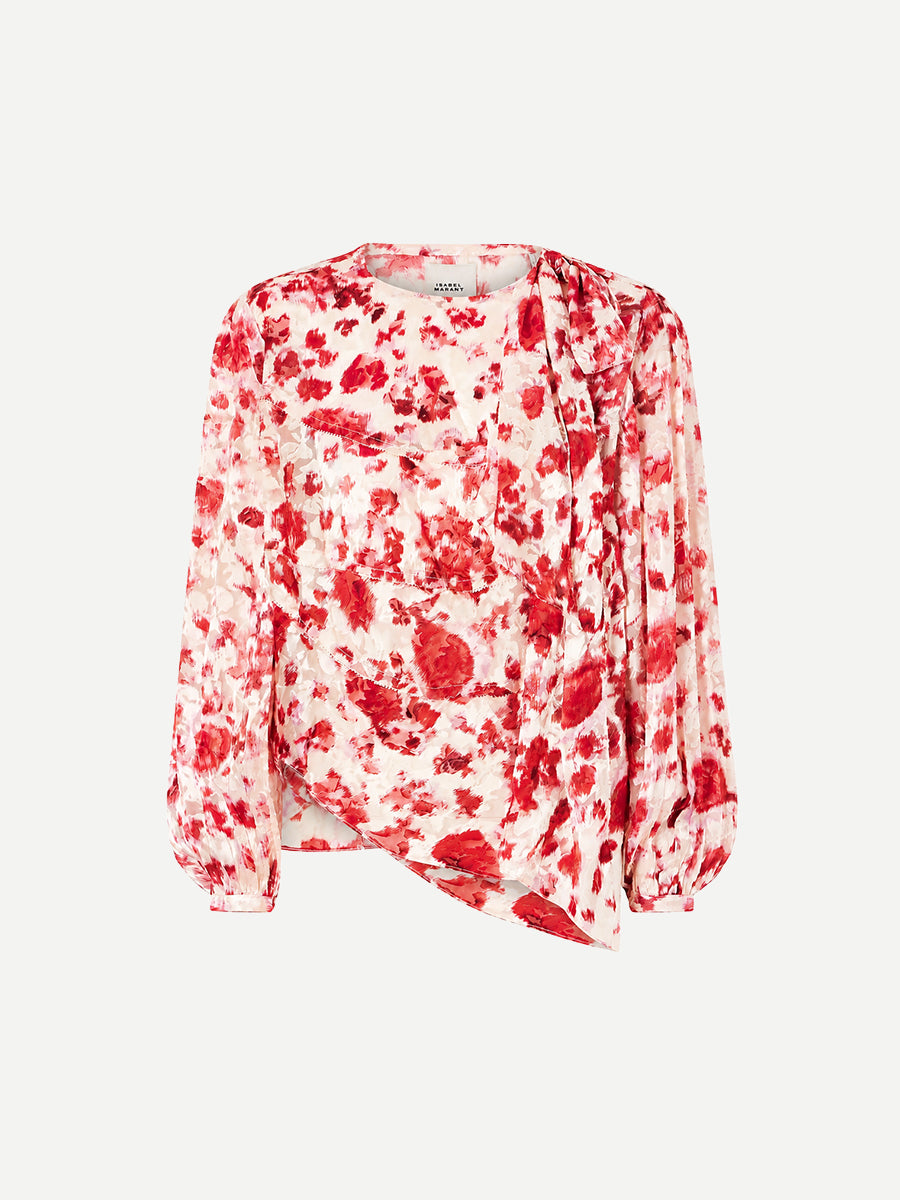 Isabel Marant Firma Top in Ecru/Pink