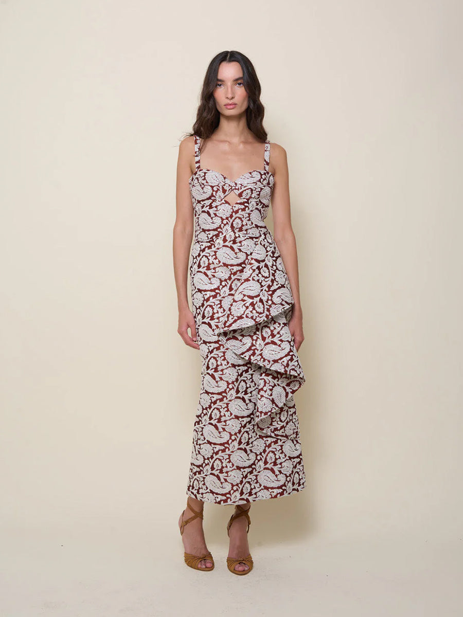 Johanna Ortiz | Flamero Rythem Dress in Russet