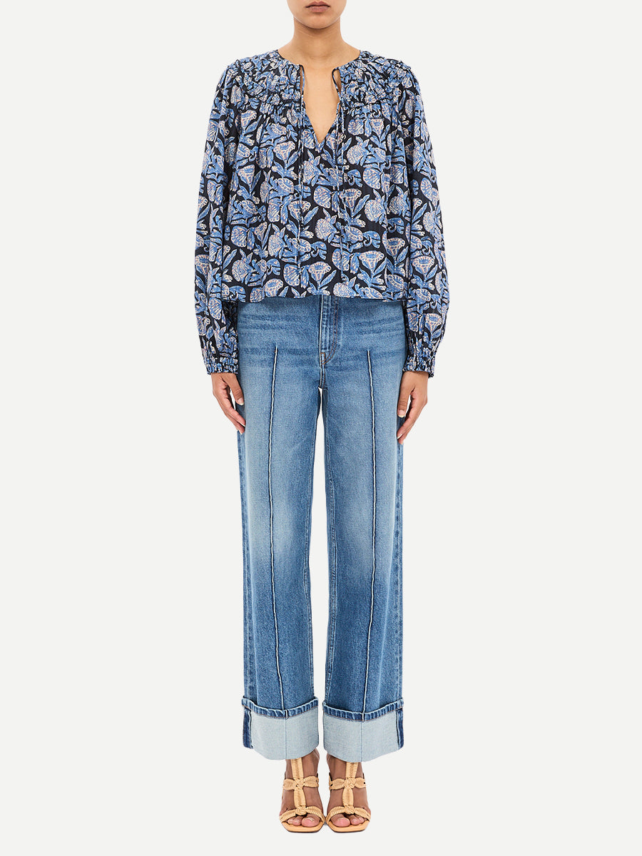 Ulla Johnson Florelle Cotton Blouse in Zinnia