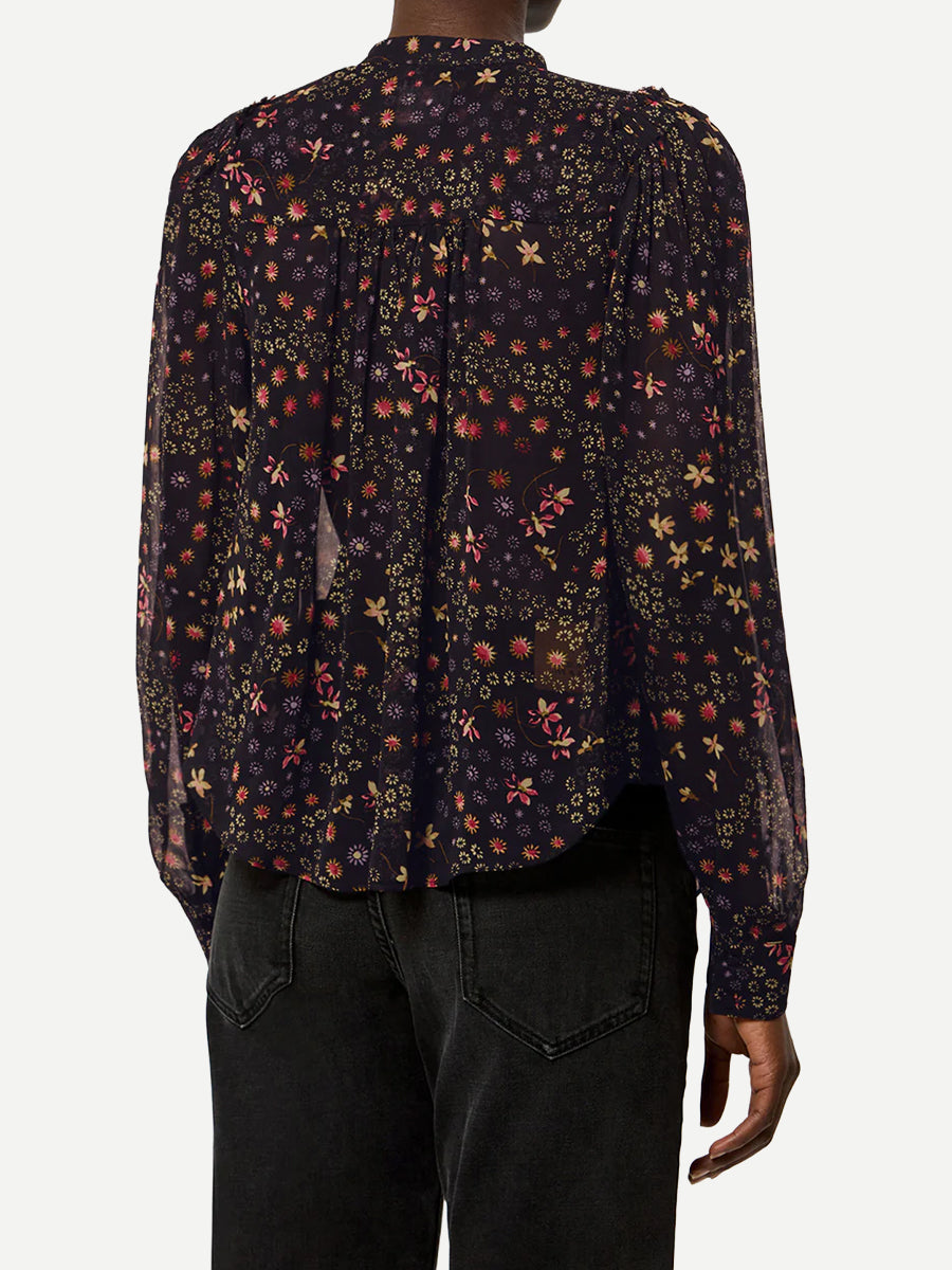 Florine Top in Black/Ecru