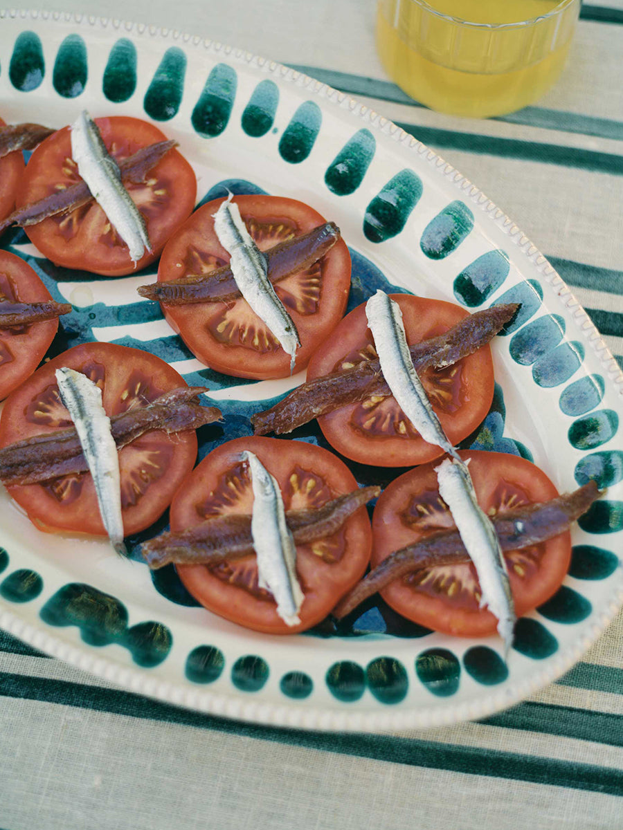 Alex and Trahanas Foglia Ceramic Oval Serving Platter