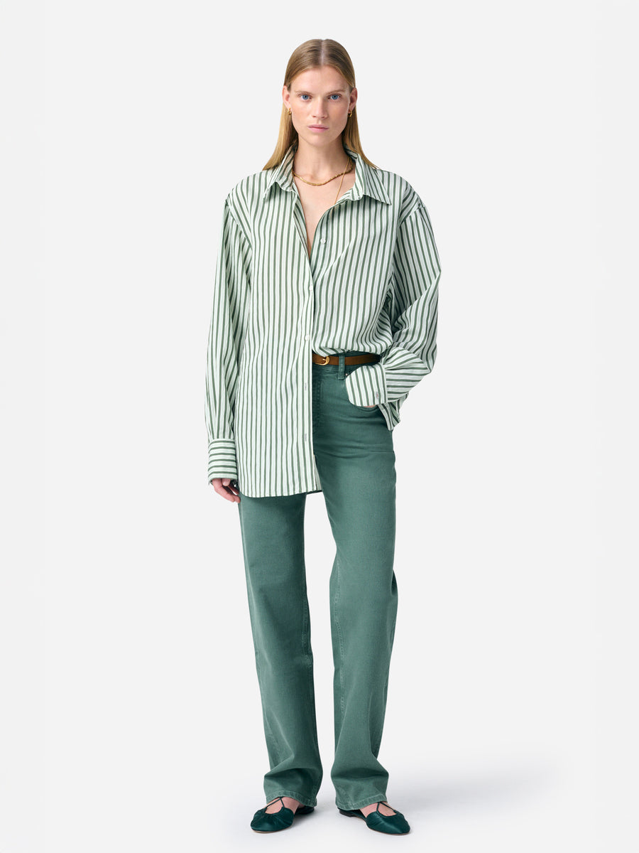 Vanessa Bruno Georges Shirt in Vert Stripe