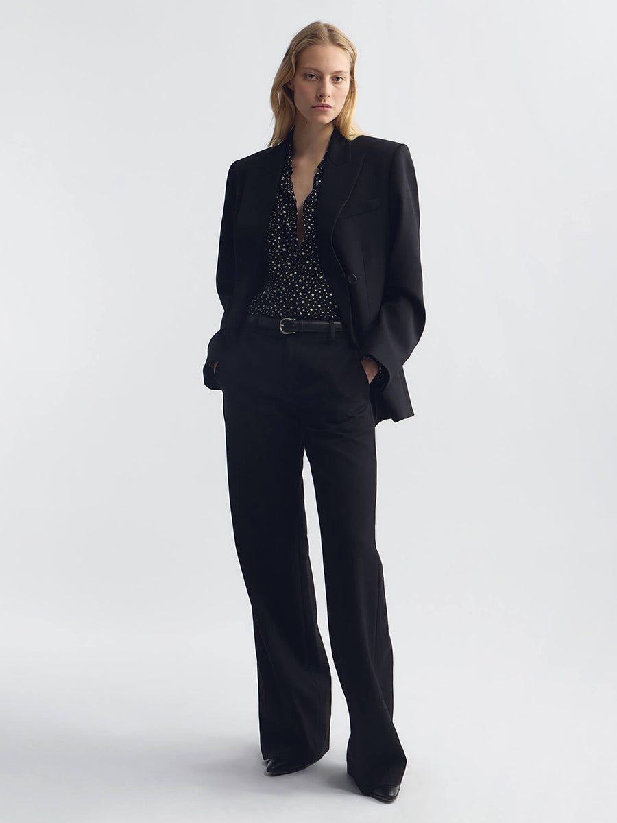 Gaia Slim Shirt in Black/Ivory Star