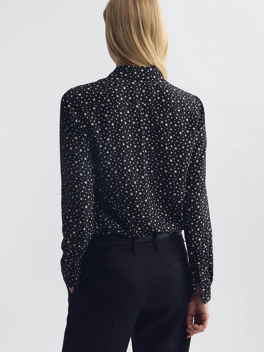 Gaia Slim Shirt in Black/Ivory Star