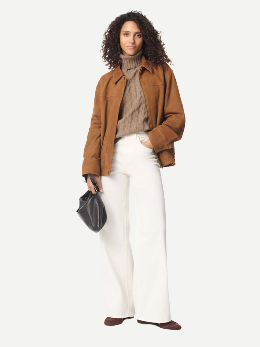 Vanessa Bruno Gand Suede Jacket in Camel