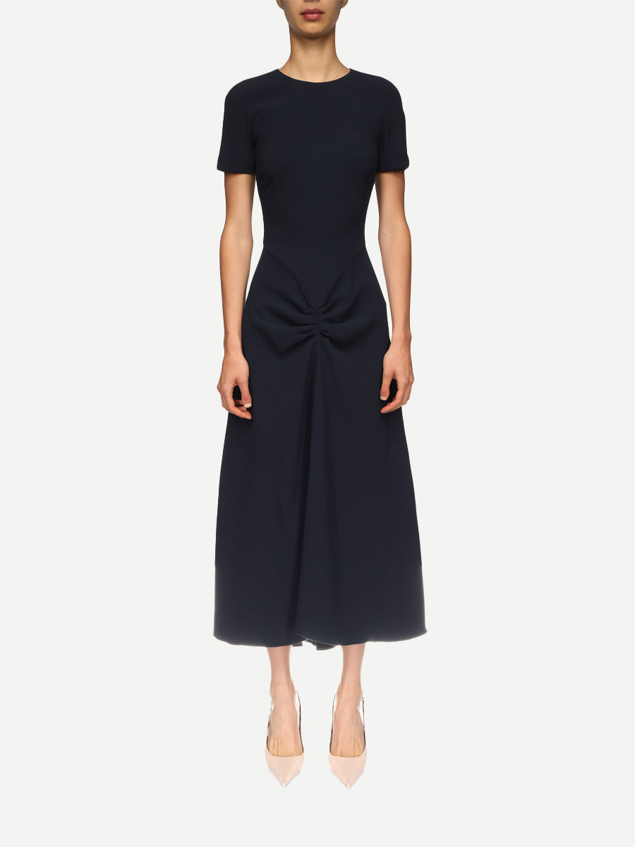 Victoria Beckham Gathered T-shirt Dress in Navy
