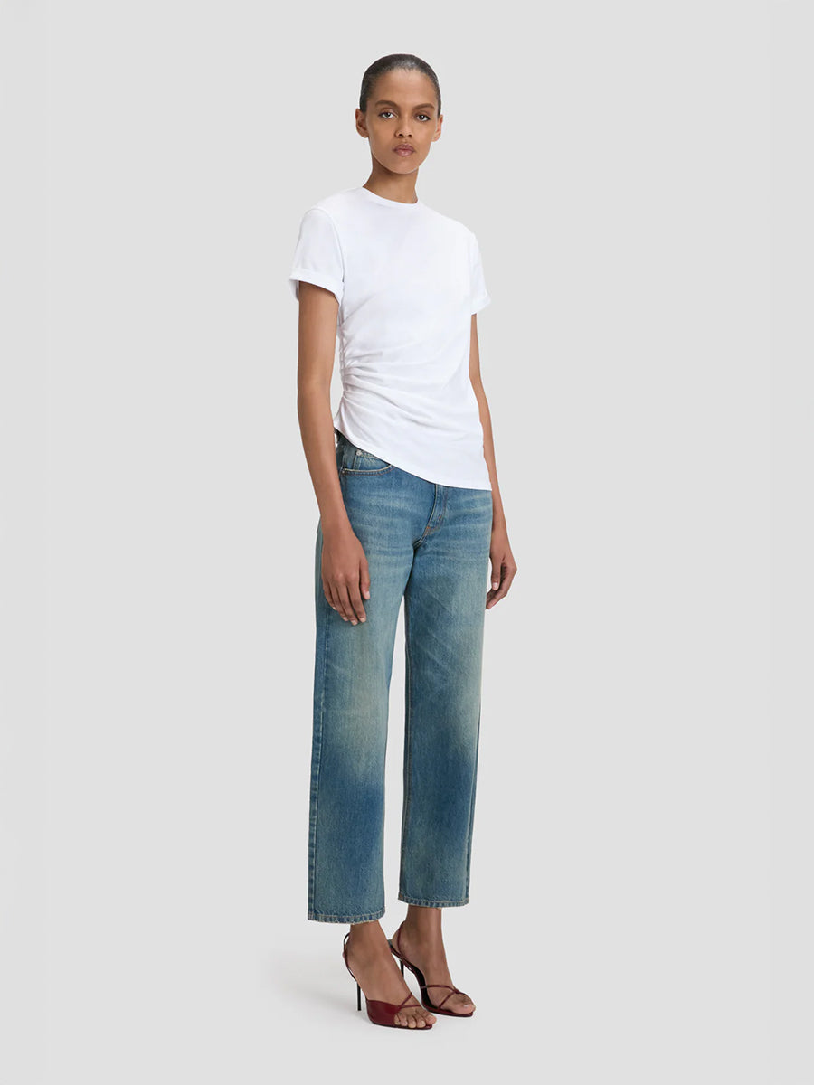 Victoria Beckham Gathered Detail Tshirt in White