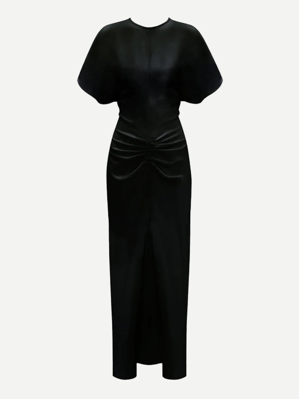Victoria Beckham | Gathered Waist Midi Dress in Black